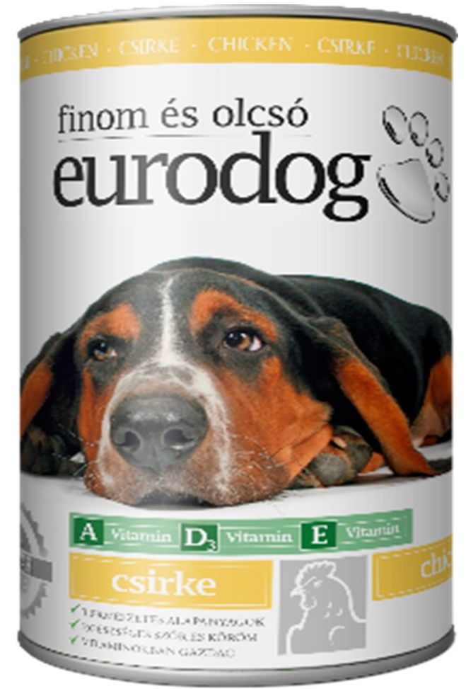 Dog food canned Eurodog Chicken, 415 gr