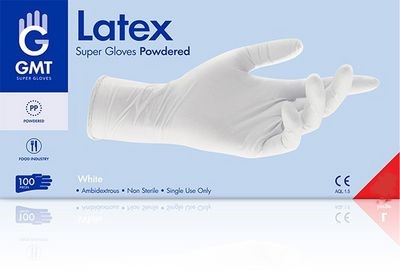 Γάντια Latex GMT με πούδρα, Large, CE